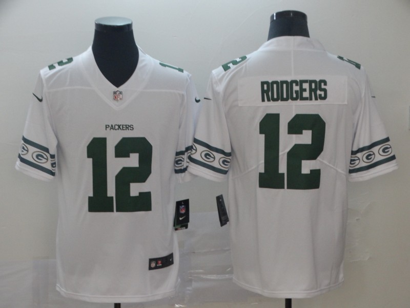 Men's Green Bay Packers Aaron Rodgers #12 White Jersey